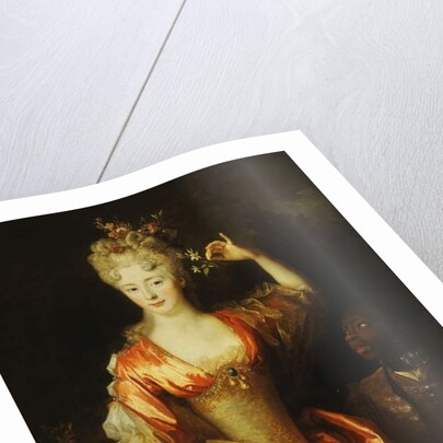 Portrait of Marie-Marguerite-Elizabeth d'Algere, standing, three-quarter length by Nicolas de Largilliere