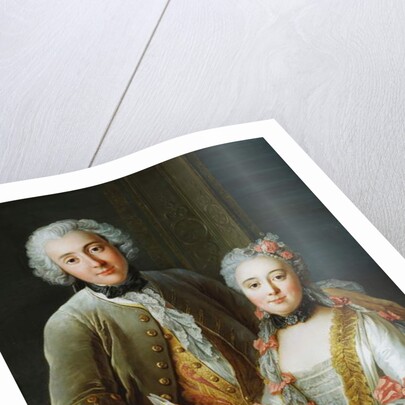 Portrait of Francois de Jullienne standing beside his Wife, seated, c.1743 by Antoine Coypel