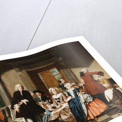 Portrait of a Family dining on a Portico, a formal Garden beyond, 1747 by Jan Josef the Younger Horemans