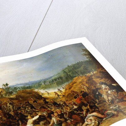 A Landscape with Marauders attacking a Wagon Train and Pillaging a Village by Sebastian Vrancx