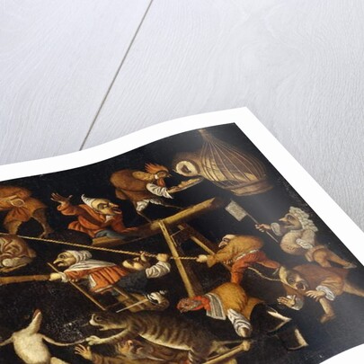 Imaginary Animals and Dwarfs Fighting, Drinking and Carousing by Faustino Bocchi or Boccasi