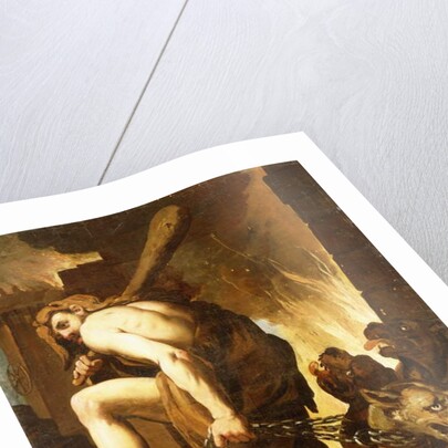 Hercules dragging Cerberus from Hell by Domenico Pedrini