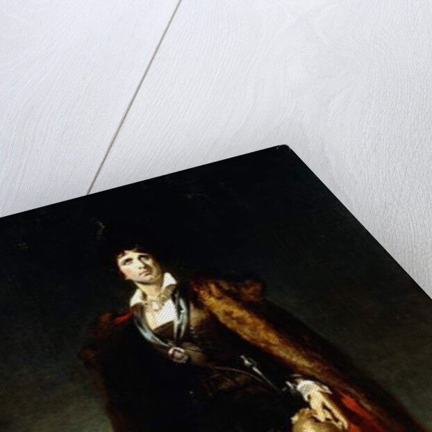 Portrait of John Kemble as Hamlet, standing full-length in a Landscape, wearing a cape and holding a skull by Thomas Lawrence
