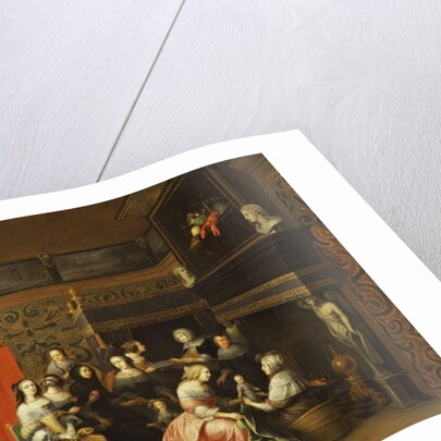 Ladies Celebrating the Birth of a Child in an Elegant Boudoir by Hieronymus Janssens