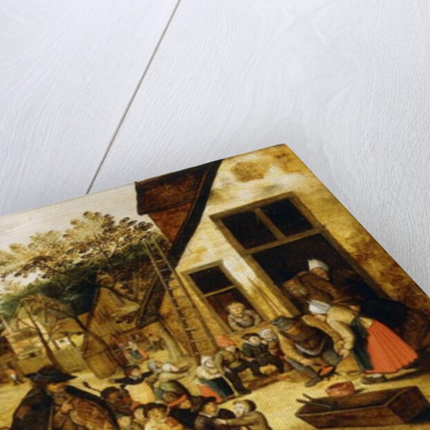 A Blind Hurdy-Gurdy Player surrounded by Children in a Village, c.1610 by Pieter the Younger Brueghel