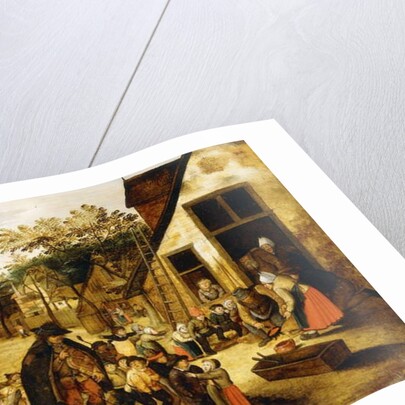 A Blind Hurdy-Gurdy Player surrounded by Children in a Village, c.1610 by Pieter the Younger Brueghel