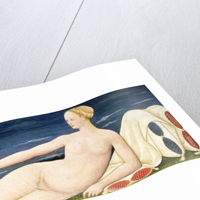 Venus on Pillows holding a Garland of Flowers with a Putto by Paolo di Stefano Badaloni Schiavo