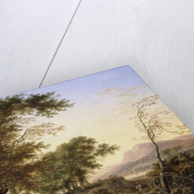 An Extensive Italianate River Landscape with Travellers by a Pool, 1646 by Herman the Younger Saftleven