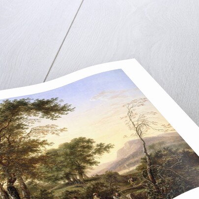 An Extensive Italianate River Landscape with Travellers by a Pool, 1646 by Herman the Younger Saftleven