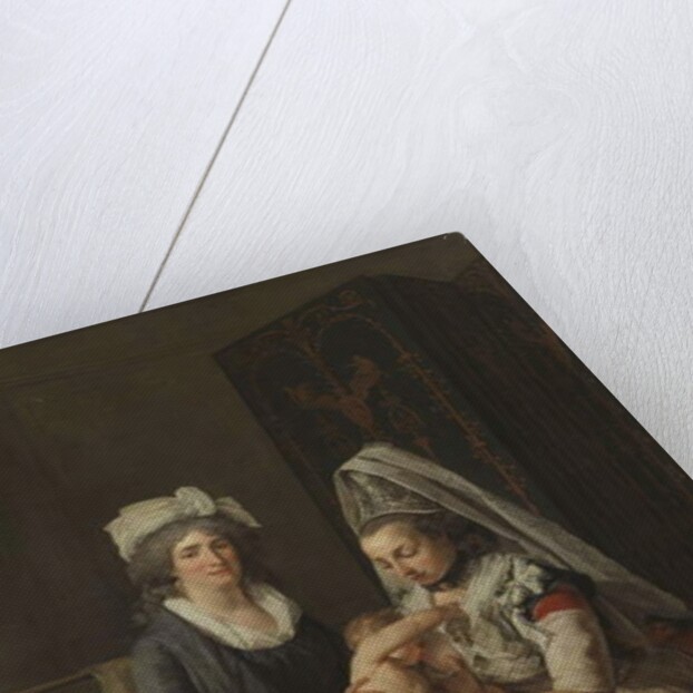 Portrait of a Lady, in an interior with her nurse and three children by Anicet-Charles Lemonnier