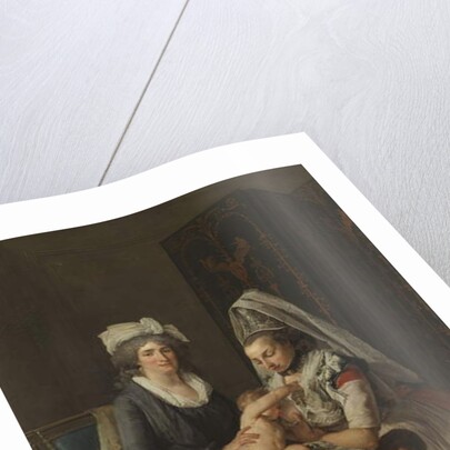 Portrait of a Lady, in an interior with her nurse and three children by Anicet-Charles Lemonnier