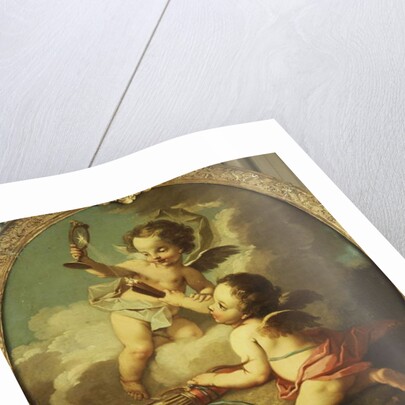 An Allegory of Love - Putti disporting in a Landscape by Etienne Jeaurat