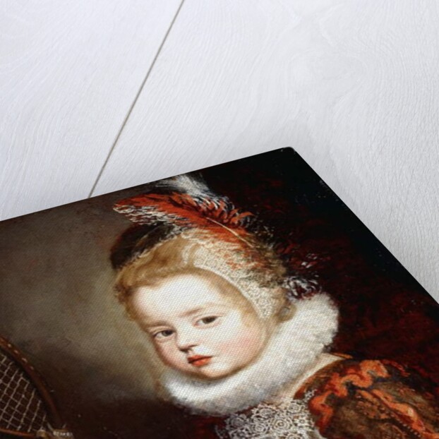 Portrait of a Girl, half length, holding a Tennis Racquet by Cornelis de Vos