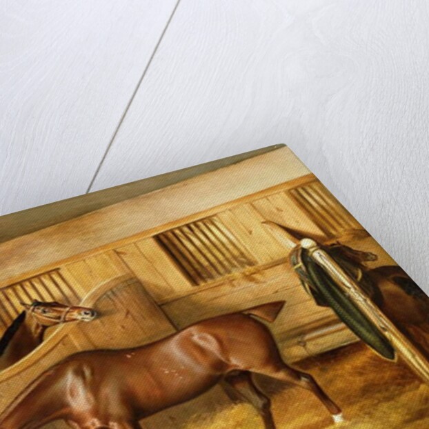 Hunters in a Stable with a Groom, 1809 by Thomas Weaver