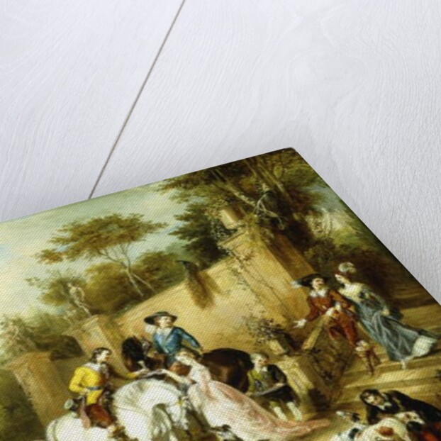 A Hawking Party Setting Out from the Steps of a Country House, 1828 by Francis Calcraft Turner