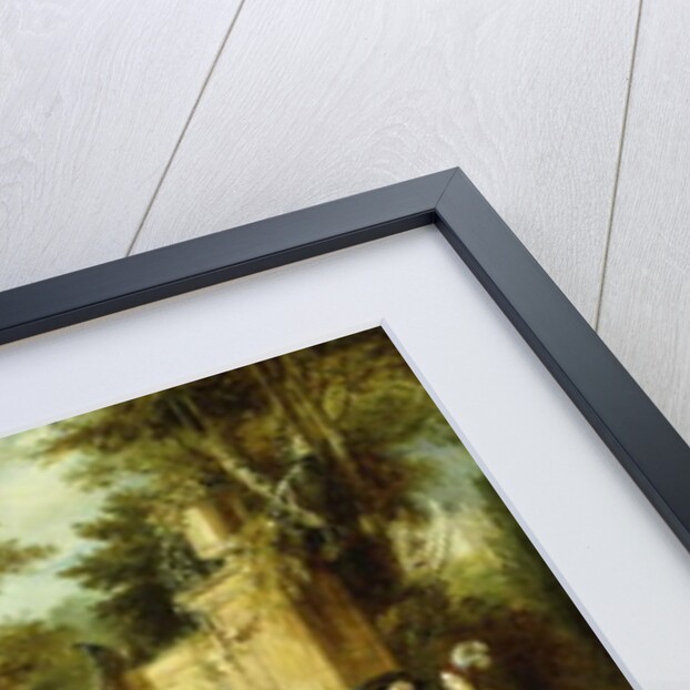 A Hawking Party Setting Out from the Steps of a Country House, 1828 by Francis Calcraft Turner