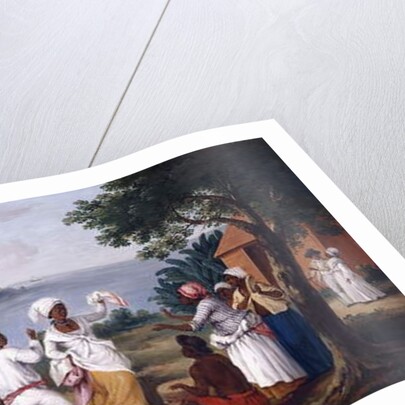 A Negro's Dance in the Island of Dominica, Fort Young beyond by Agostino Brunias