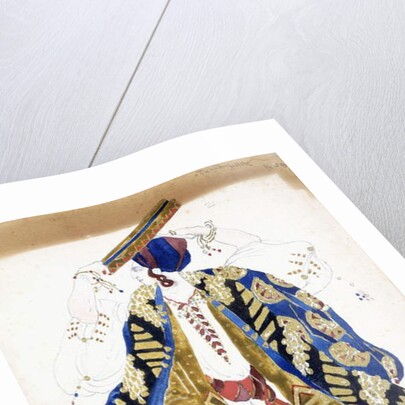 Costume design for a male dancer in 'Danse Juive', wearing knickerbockers and a turban, playing a tambourine by Leon Bakst