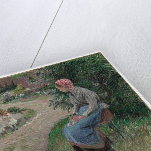 A Servant Seated in the Garden at Eragny, 1884 by Camille Pissarro