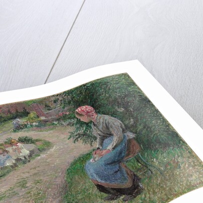 A Servant Seated in the Garden at Eragny, 1884 by Camille Pissarro