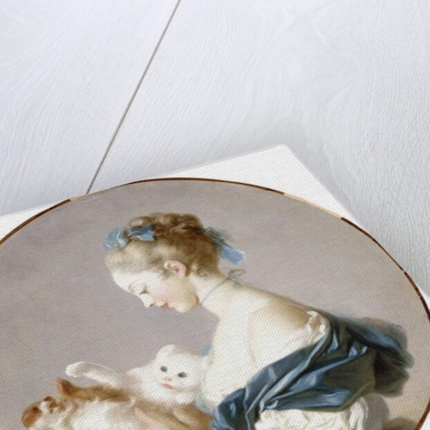 Girl Playing with a Dog and a Cat by Jean-Honore Fragonard