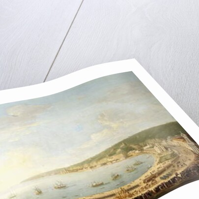 A Panoramic view of the Bay of Naples, with the Royal Procession to Piedigrotta by Antonio Joli