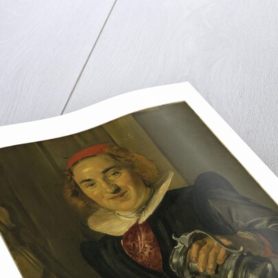 Young woman holding a glass and a flagon by Frans Hals