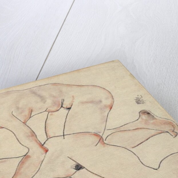 Two female nudes, reclining and kneeling, 1912 by Egon Schiele