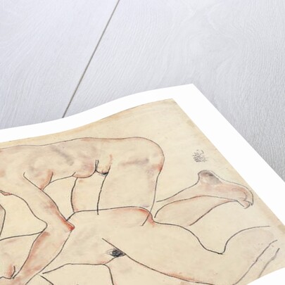 Two female nudes, reclining and kneeling, 1912 by Egon Schiele