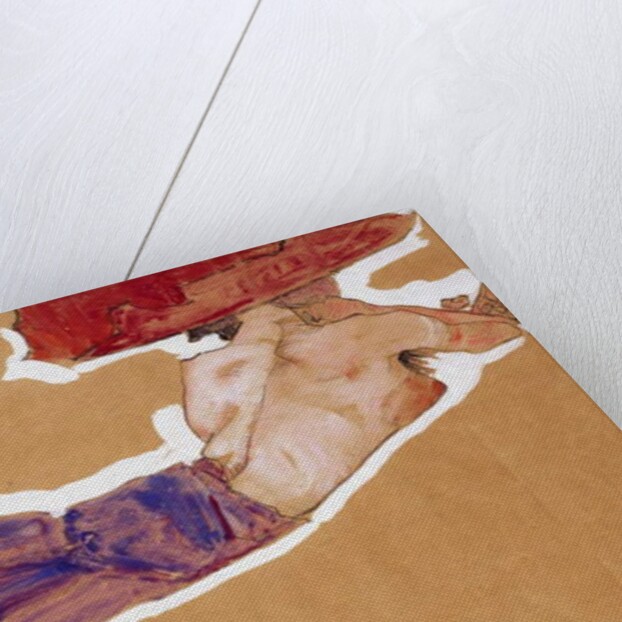 Reclining Semi-Nude with Red Hat, 1910 by Egon Schiele