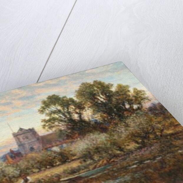 Sheep grazing before Wrotham Church, twilight by Alfred Augustus Glendening