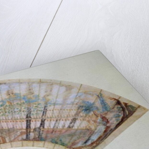 Fan depicting the Spa Well and Well Walk at Cheltenham, c.1745 by Thomas Robins