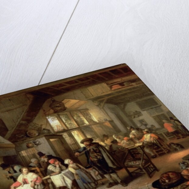 Interior of a tavern with a blind fiddler, 1844 by Jan August Hendrik Baron Leys