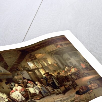 Interior of a tavern with a blind fiddler, 1844 by Jan August Hendrik Baron Leys