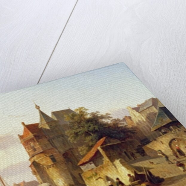 Fortified Buildings on the Banks of a Canal by Cornelius Springer