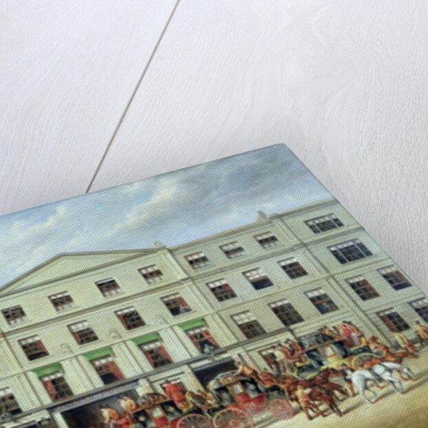 Changing Horses outside the Plough Inn, Cheltenham, 1870 by J.C. Maggs