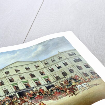 Changing Horses outside the Plough Inn, Cheltenham, 1870 by J.C. Maggs