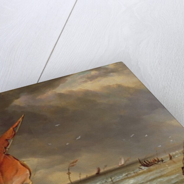 A Dutch Galliot aground on a sandbank on the Bies Bosch, Holland, 1878 by Edward William Cooke