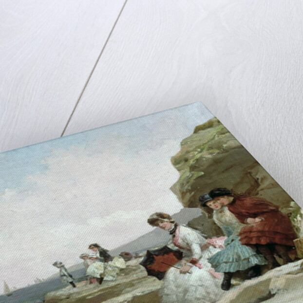 Seascape, Figures on the Beach, c.1870 by V. Chavigny