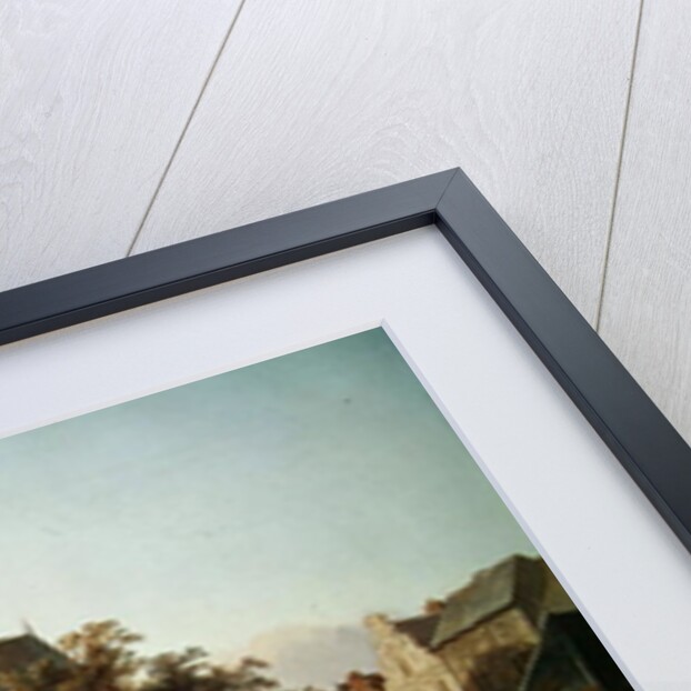 Dutch Scene: Fortified Buildings on the Banks of a Canal by Cornelius Springer