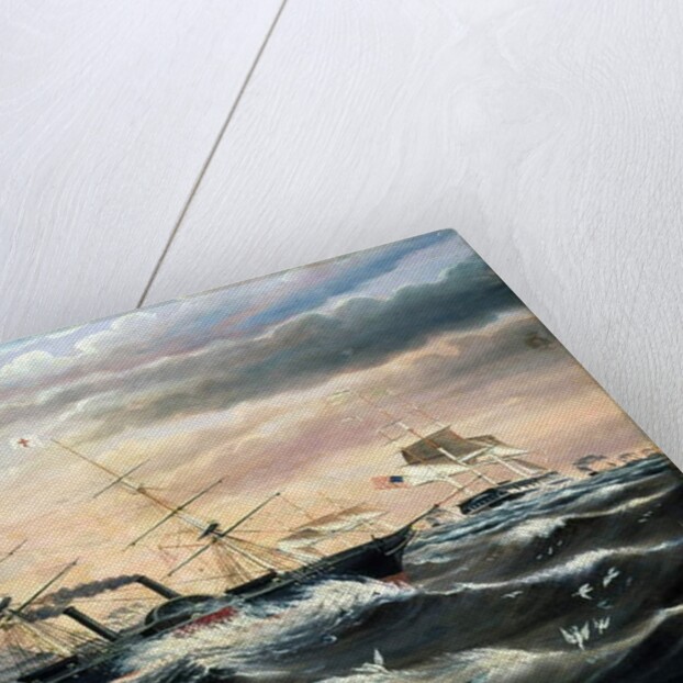 US Japan Fleet, Commodore Perry carrying 'The Gospel of God to the Heathen, 1853 by James Guy Evans