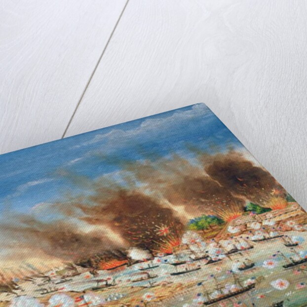 Farragut's fleet passing Fort Jackson and Fort St. Philip, 1862 by J. Joffray