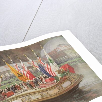 The 'Declaration of Indepedence' Barge at the World's Columbian Exposition in Chicago 1893 by Thure de Thulstrup