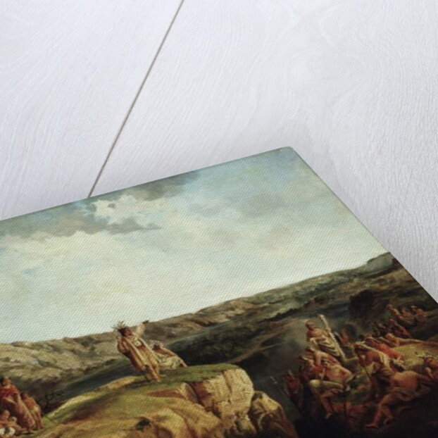 Western landscape with Indians, 1852 by Leon Pomarede