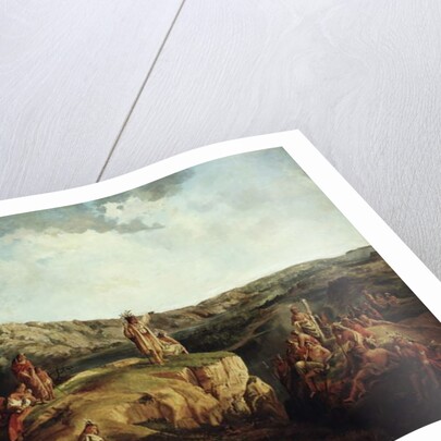 Western landscape with Indians, 1852 by Leon Pomarede