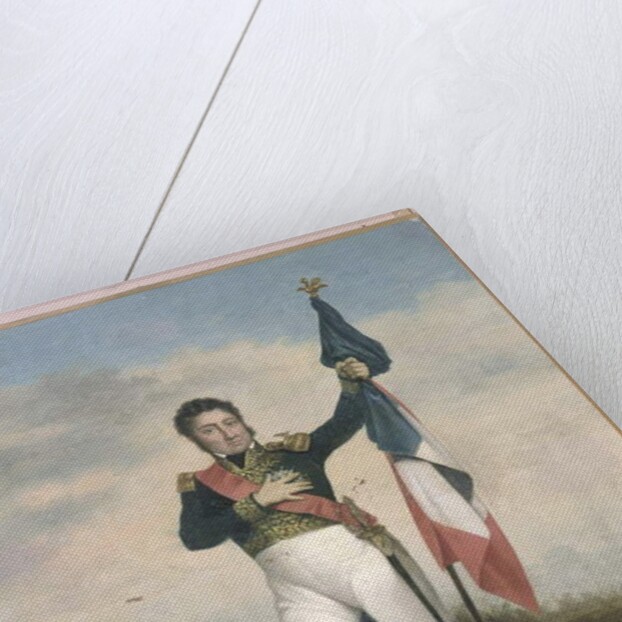 Louis-Philippe bearing the tricolore flag on the barricades during Revolution of 1830 by French School