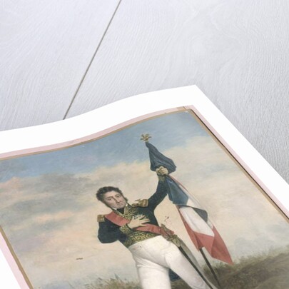 Louis-Philippe bearing the tricolore flag on the barricades during Revolution of 1830 by French School