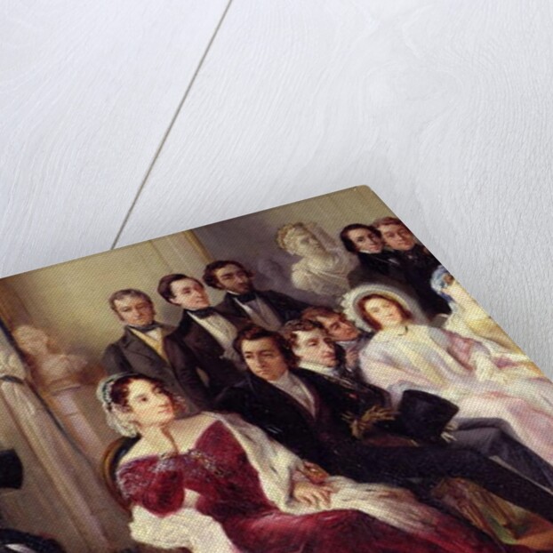 Francois Andrieux Reading his Tragedy 'Junius Brutus' in the Foyer of the Comedie Francaise, 26th May 1828, 1847 by Francois Joseph Heim