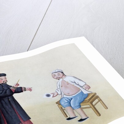 An Acupuncturist with his patient, c.1785 by School Chinese