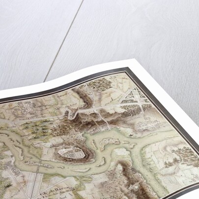 A Map inspired by 'Candide' by Francois Voltaire for a competition organised by the Ecole Nationale des Ponts et Chaussees in Paris, late 18th century by French School